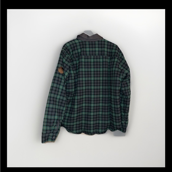 Eddie Bauer Men's Blue and Green Plaid Fleece-Lined Jacket Size Large - Picture 2 of 6